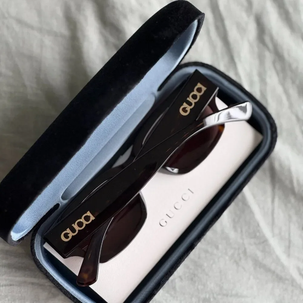 Gucci Women Sunglasses Havana Brown Square GG1794S 002 BRAND NEW - Picture 4 of 14